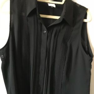Semi sheer black button up sleeve